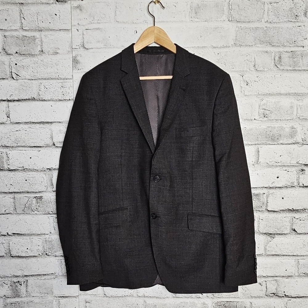 Horst Men’s Charcoal Wool Blend Sport Coat Blazer 44R Business Formal
